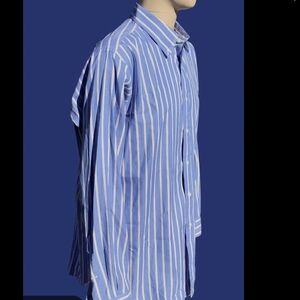 Stylish Blue and White Striped Men's Shirt 402